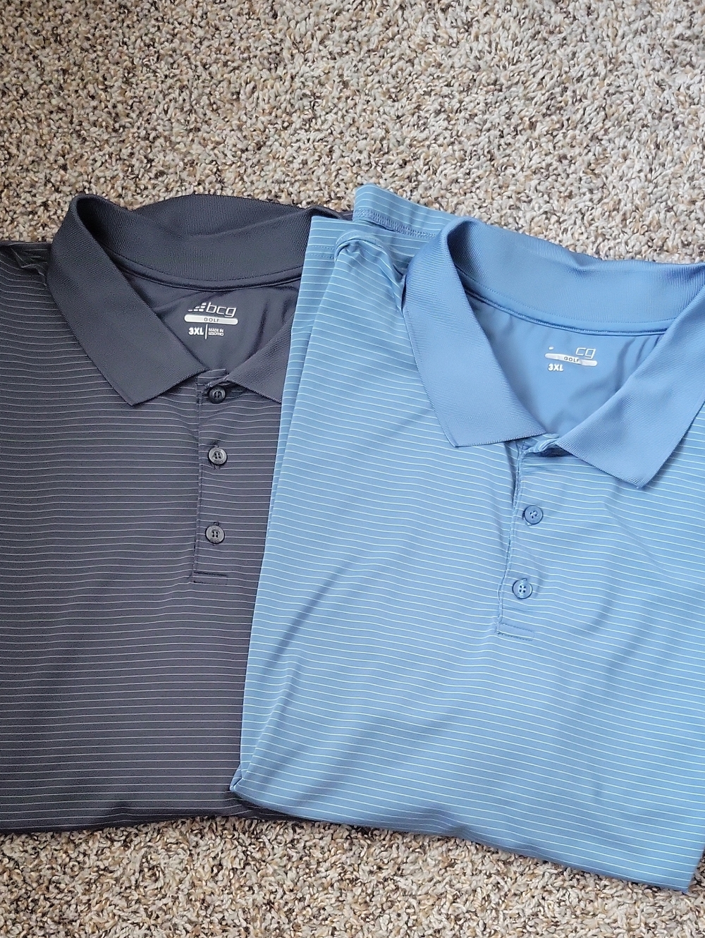 BCG Men’s Performance Polo - Black & Light Blue